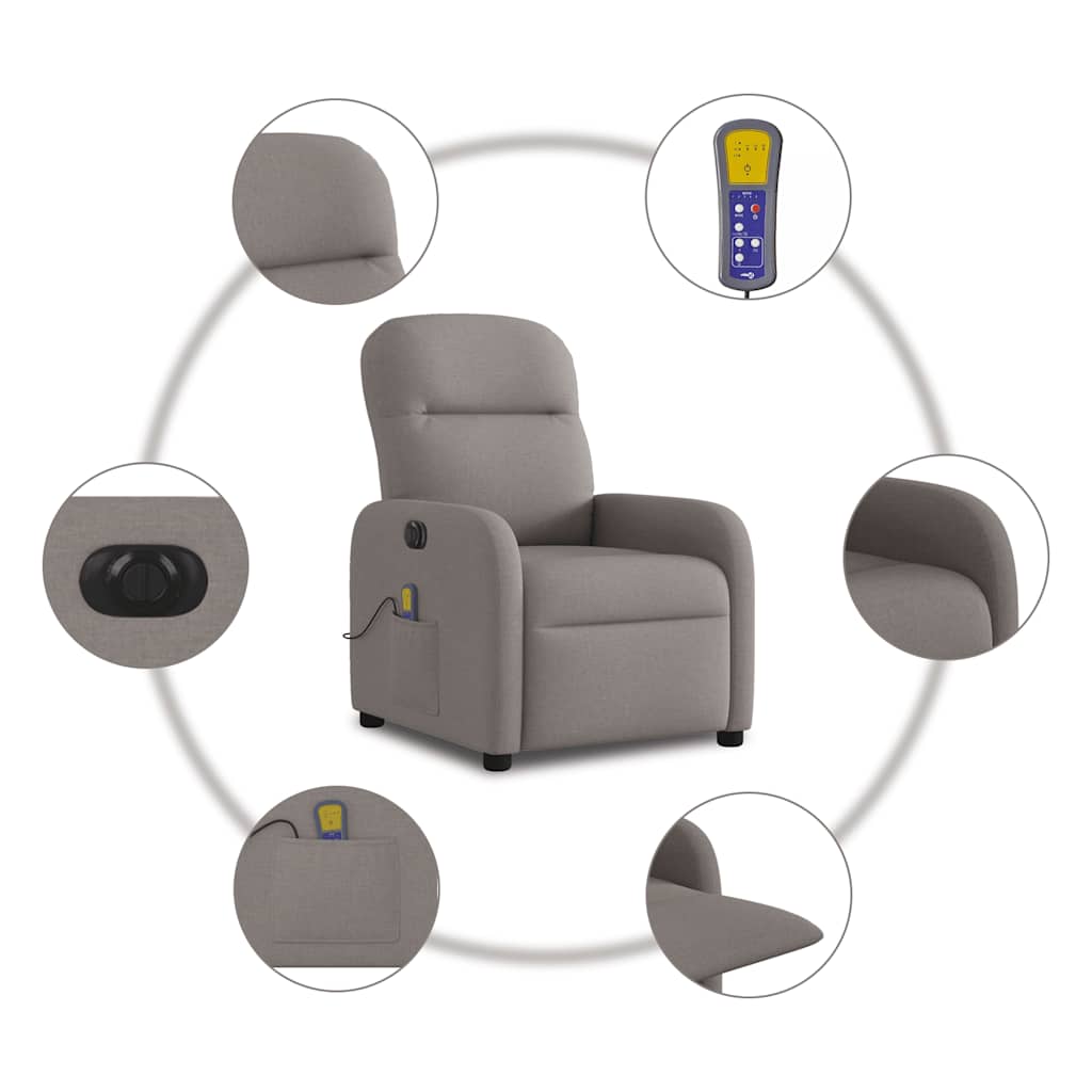 Massagestoel Stof Taupe