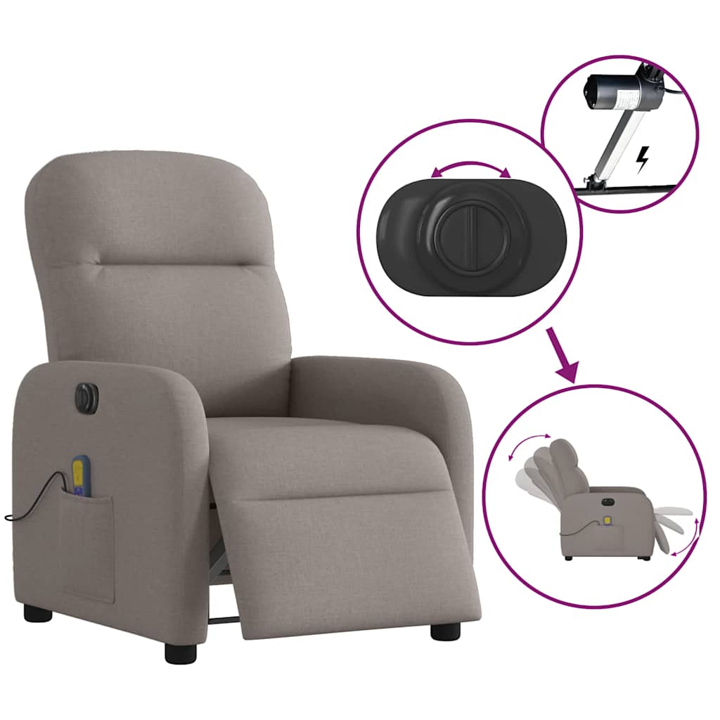 Massagestoel Stof Taupe