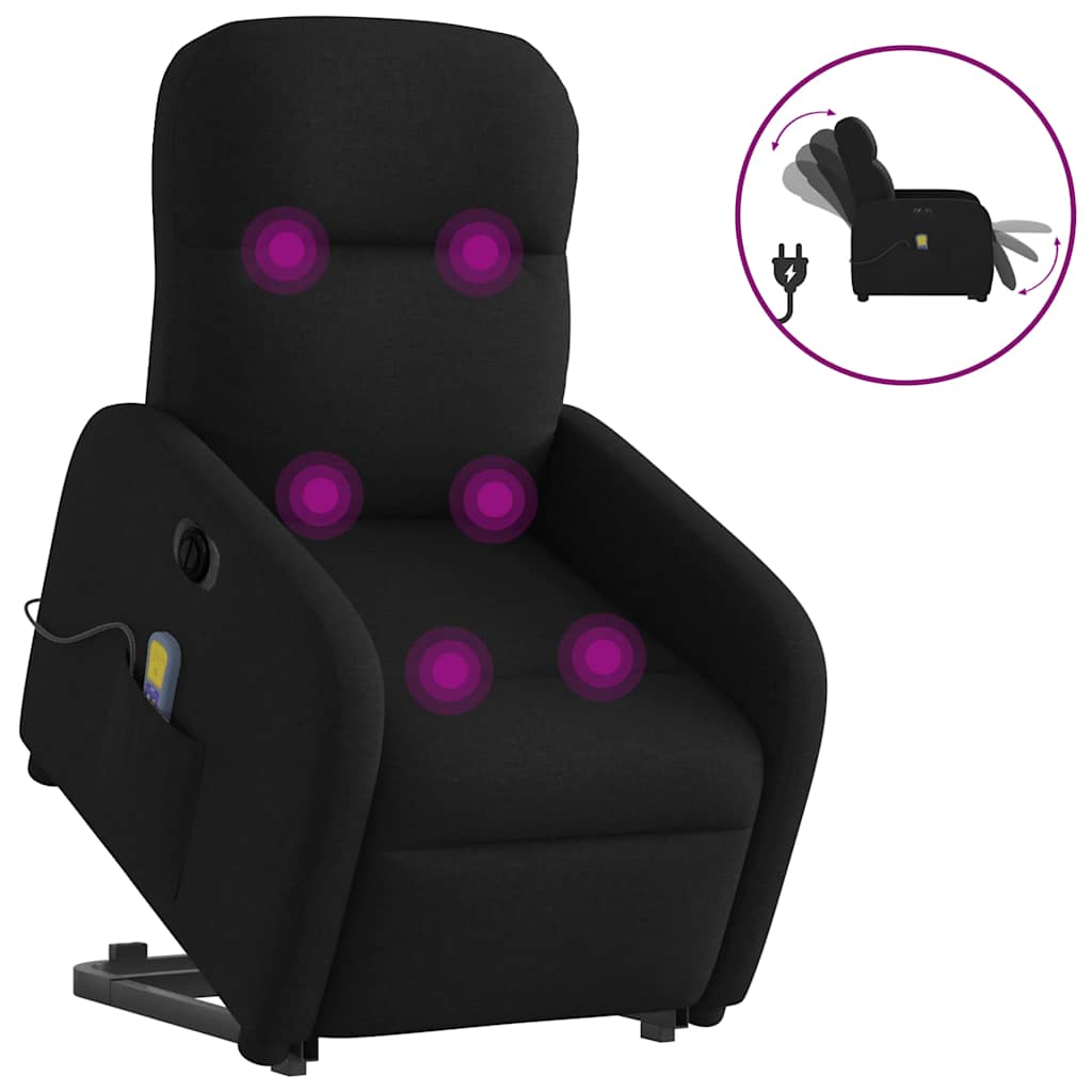 Sta-Op-Massagestoel Stof Zwart
