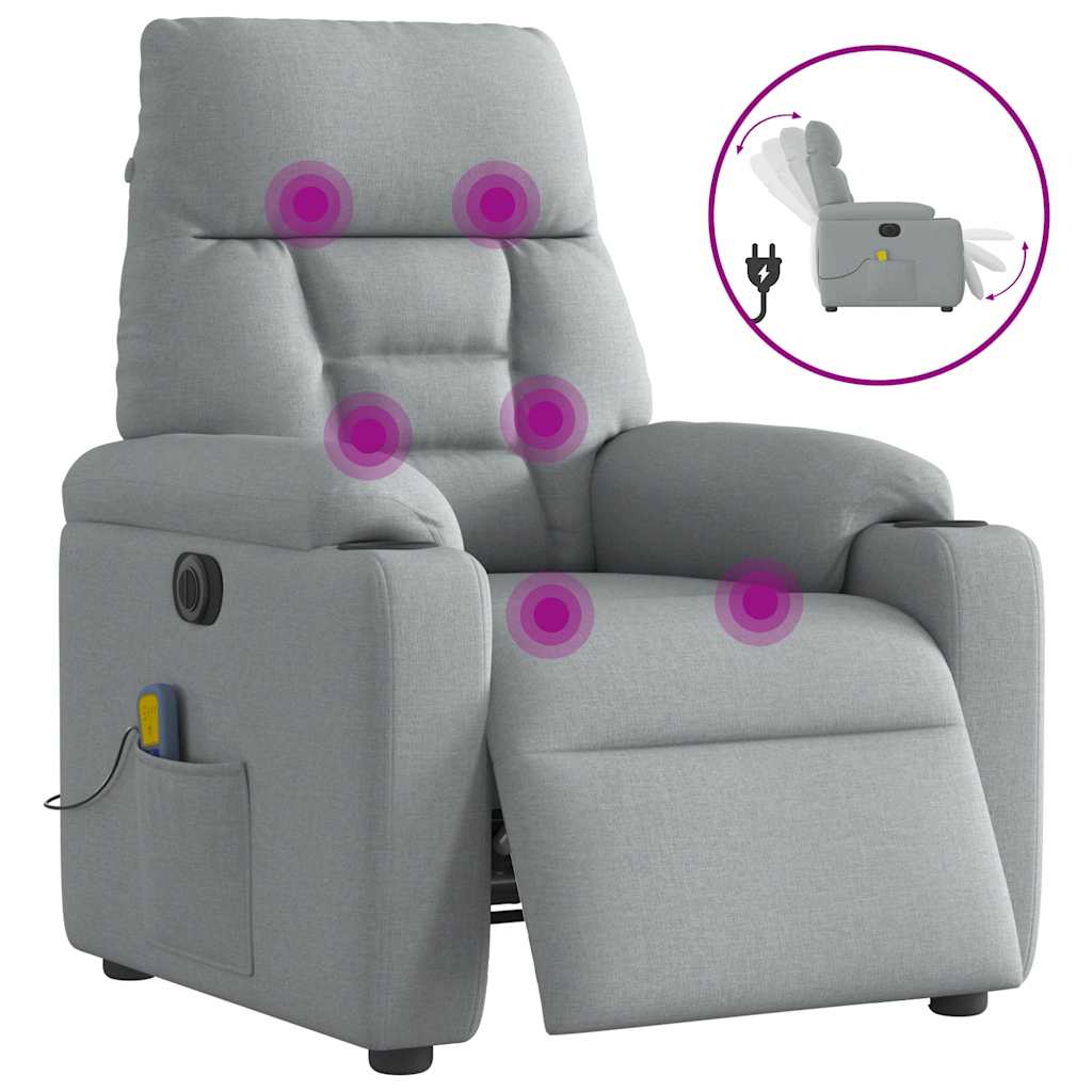 Massagestoel Stof Lichtgrijs
