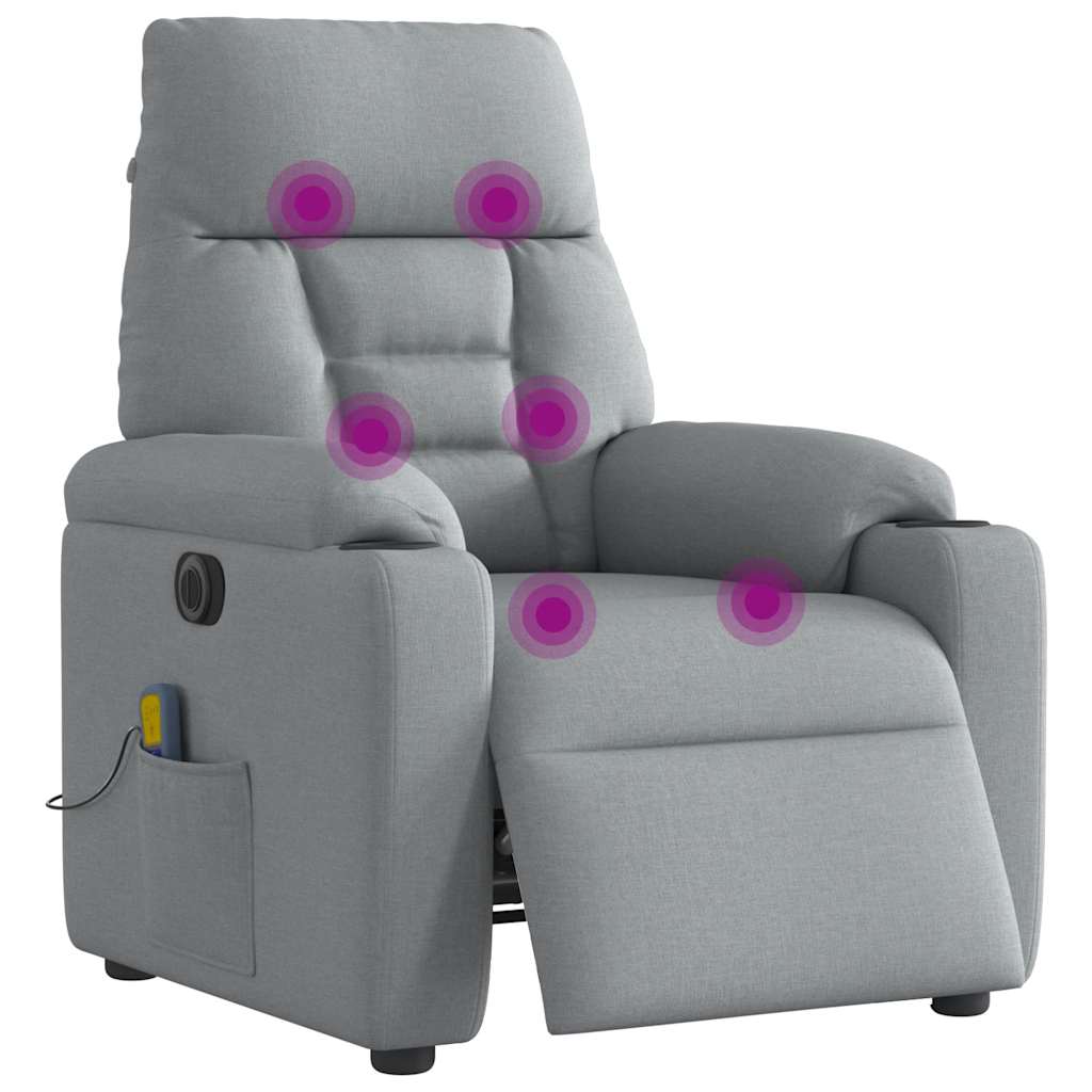 Massagestoel Stof Lichtgrijs