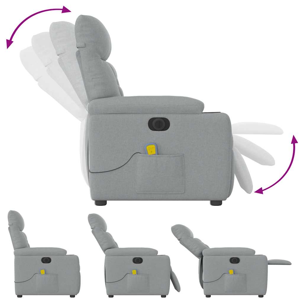 Massagestoel Stof Lichtgrijs