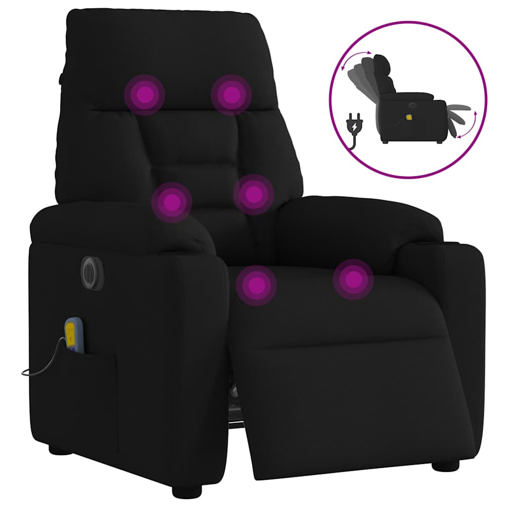 Massagestoel Stof Zwart