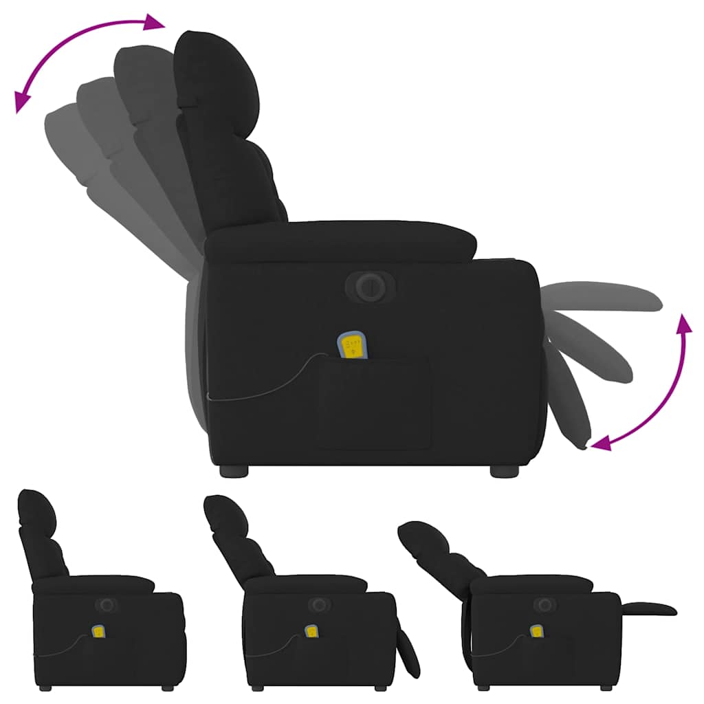 Massagestoel Stof Zwart