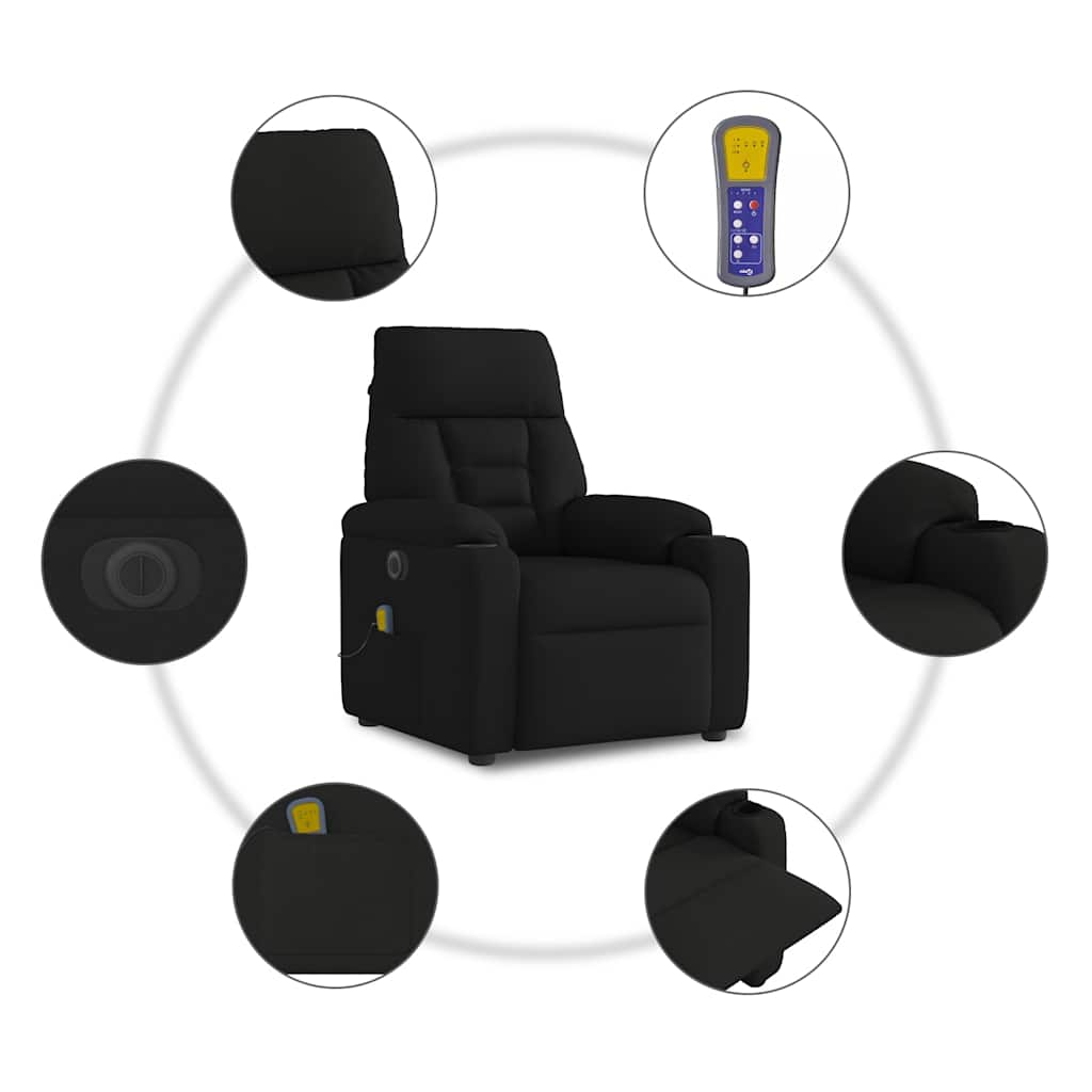 Massagestoel Stof Zwart