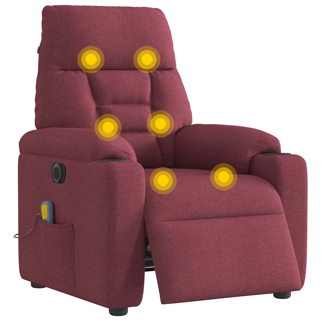 Massagestoel Stof Wijnrood