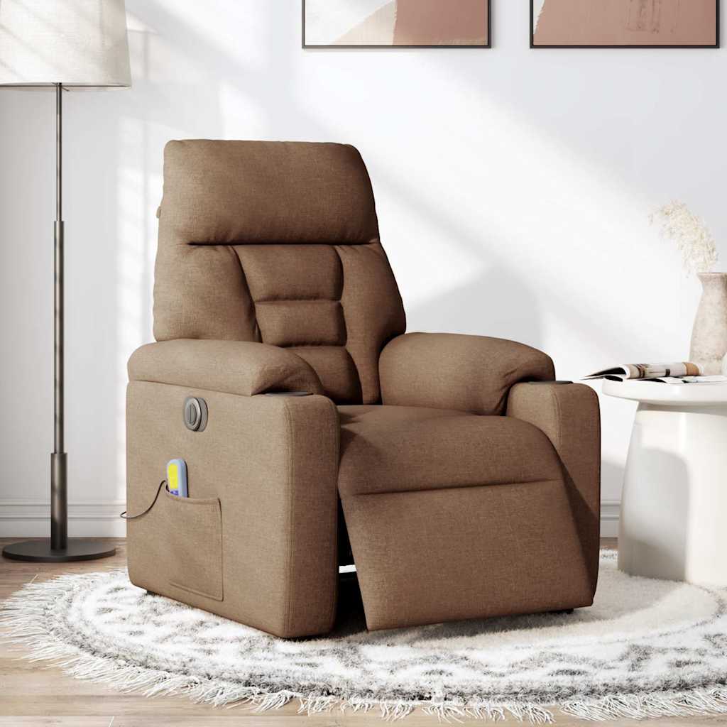 Massagestoel Stof Bruin