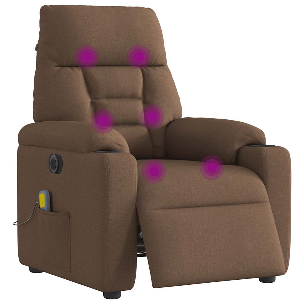 Massagestoel Stof Bruin