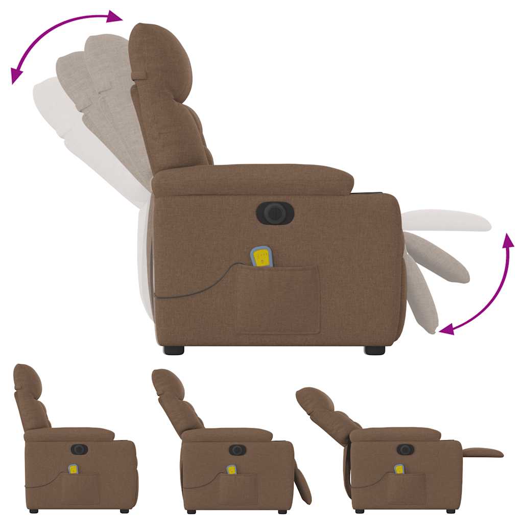 Massagestoel Stof Bruin