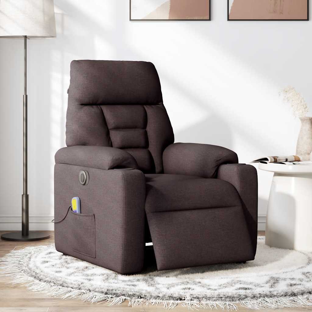 Massagestoel Stof Donkerbruin