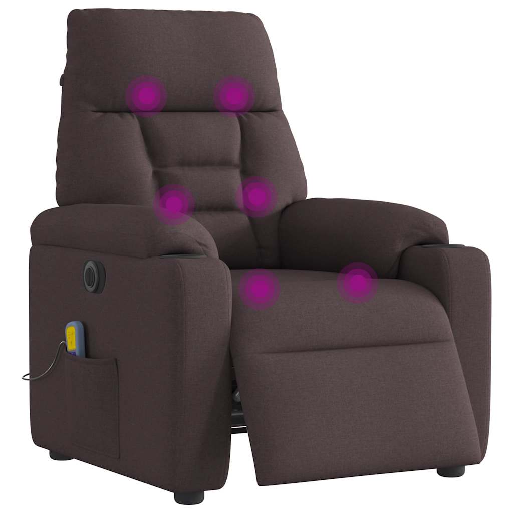 Massagestoel Stof Donkerbruin
