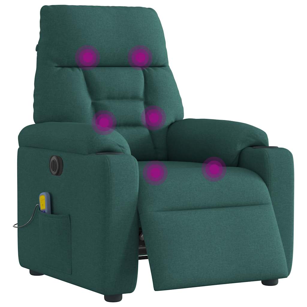 Massagestoel Stof Donkergroen