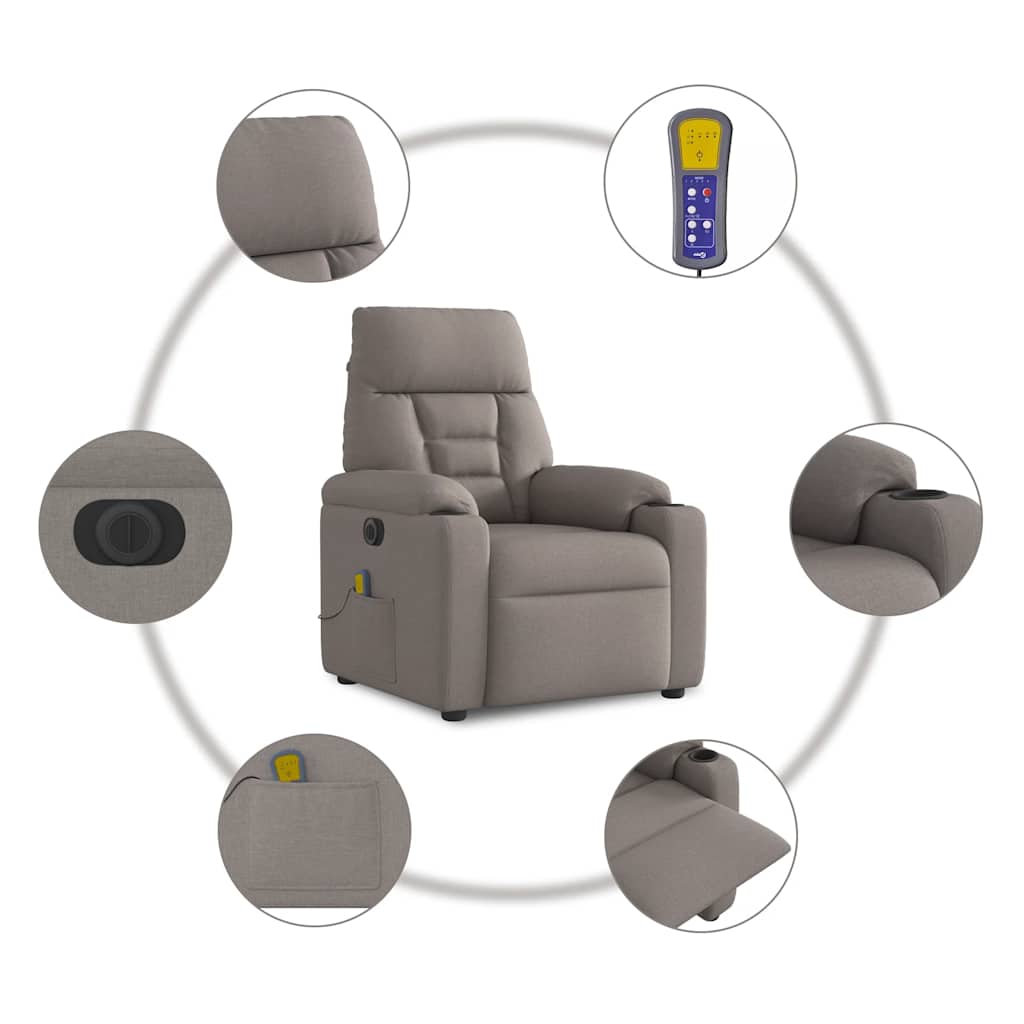 Massagestoel Stof Taupe
