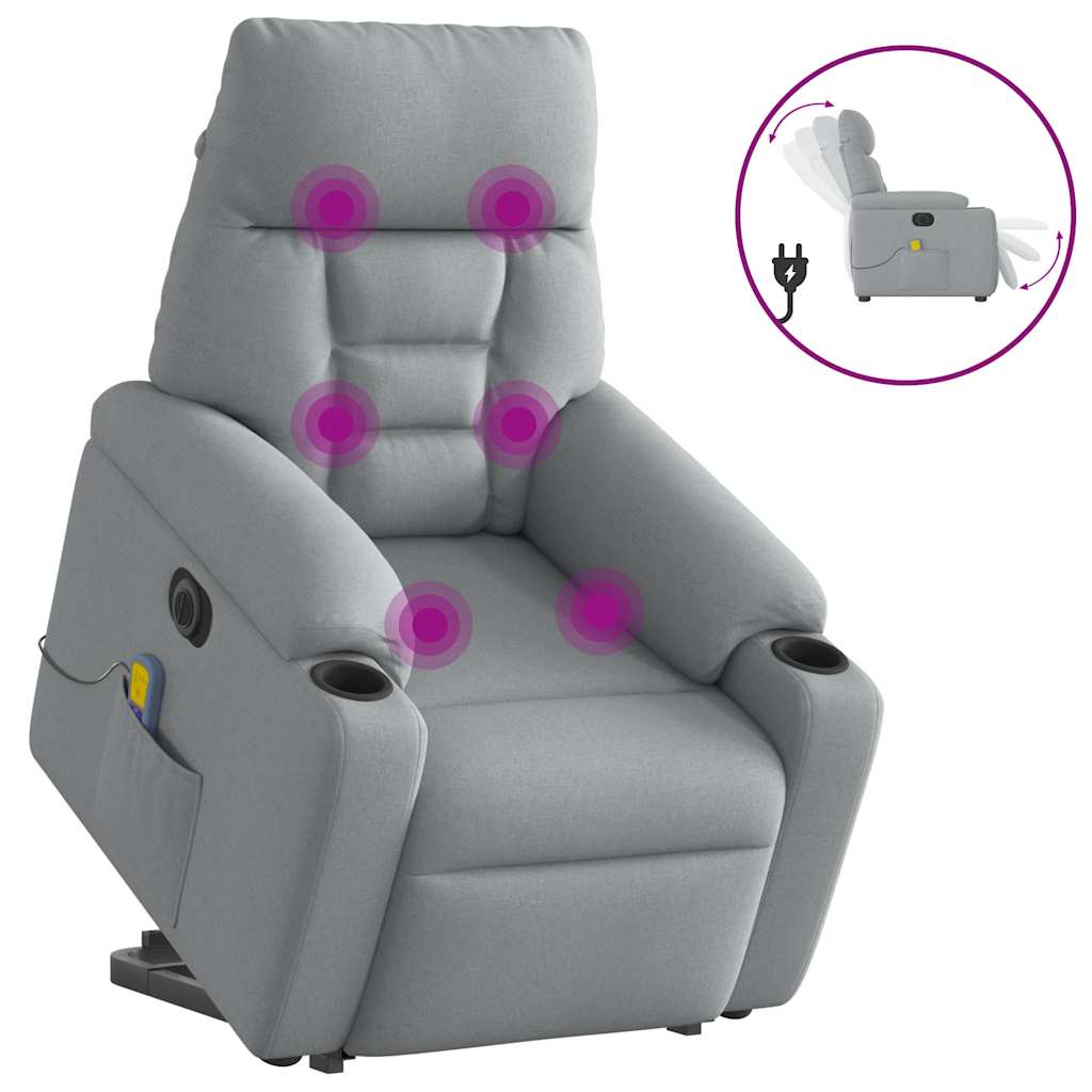 Sta-Op-Massagestoel Stof Lichtgrijs