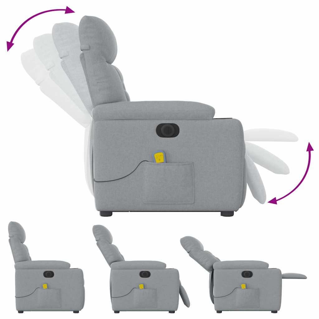 Sta-Op-Massagestoel Stof Lichtgrijs