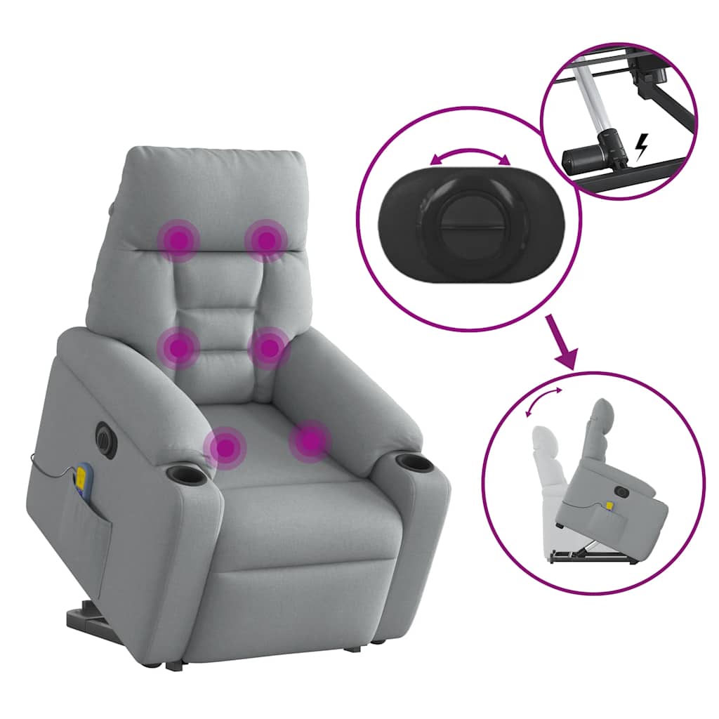 Sta-Op-Massagestoel Stof Lichtgrijs