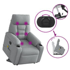 Sta-Op-Massagestoel Stof Lichtgrijs