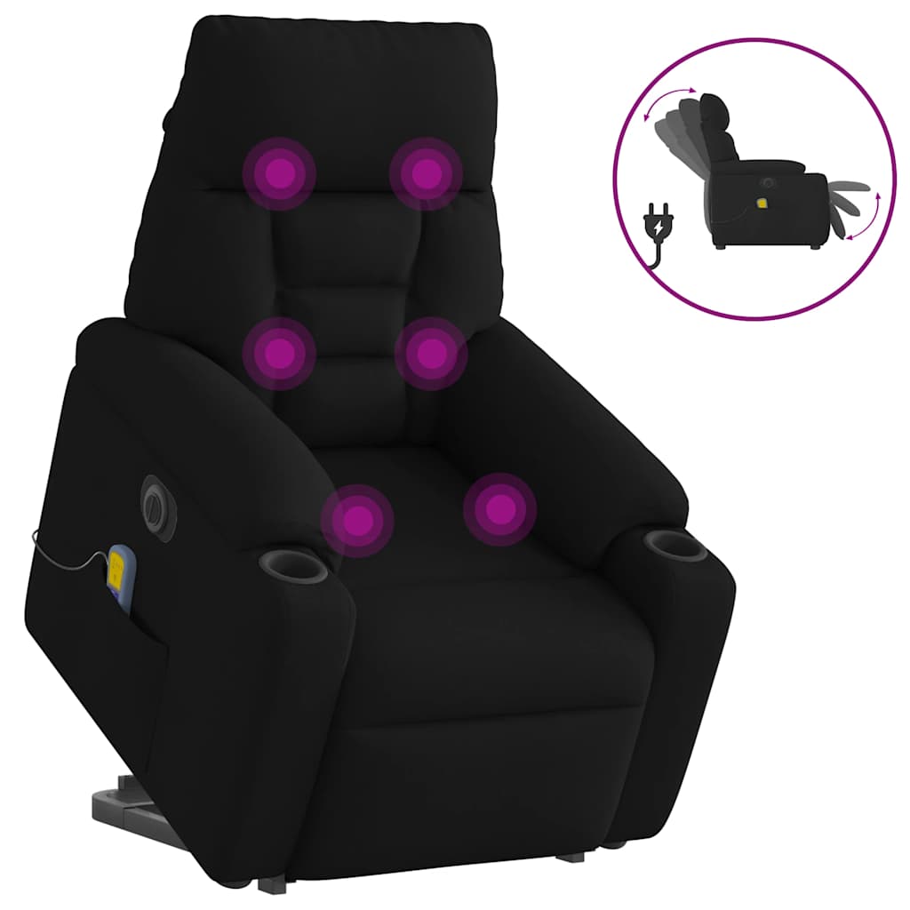 Sta-Op-Massagestoel Stof Zwart