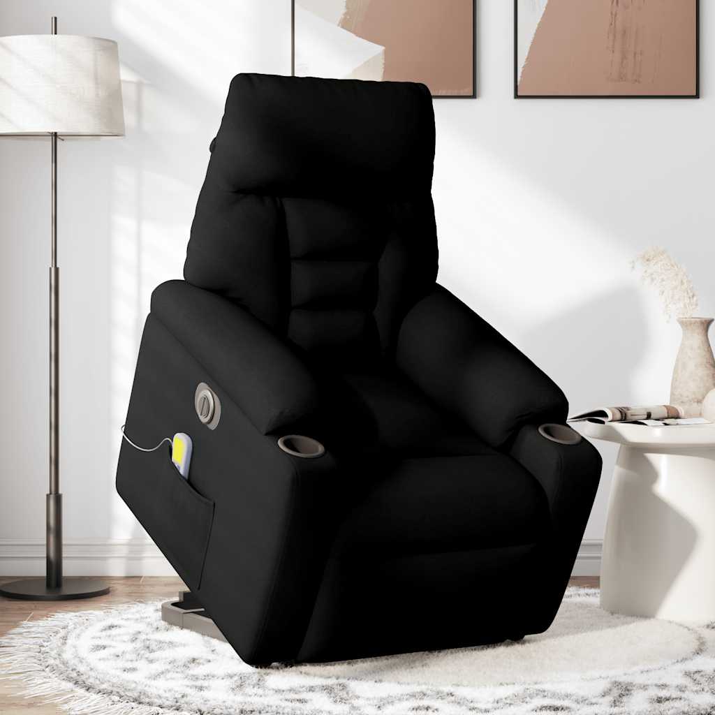 Sta-Op-Massagestoel Stof Zwart