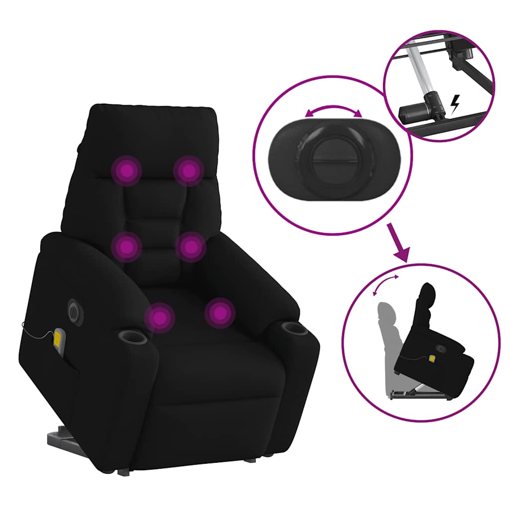 Sta-Op-Massagestoel Stof Zwart