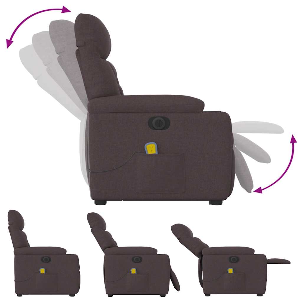 Sta-Op-Massagestoel Stof Donkerbruin