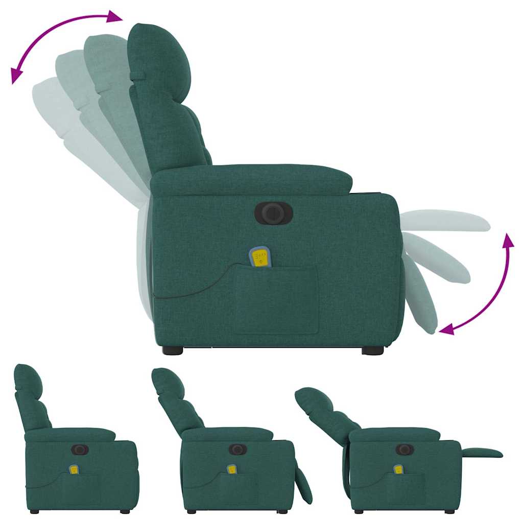 Sta-Op-Massagestoel Stof Donkergroen