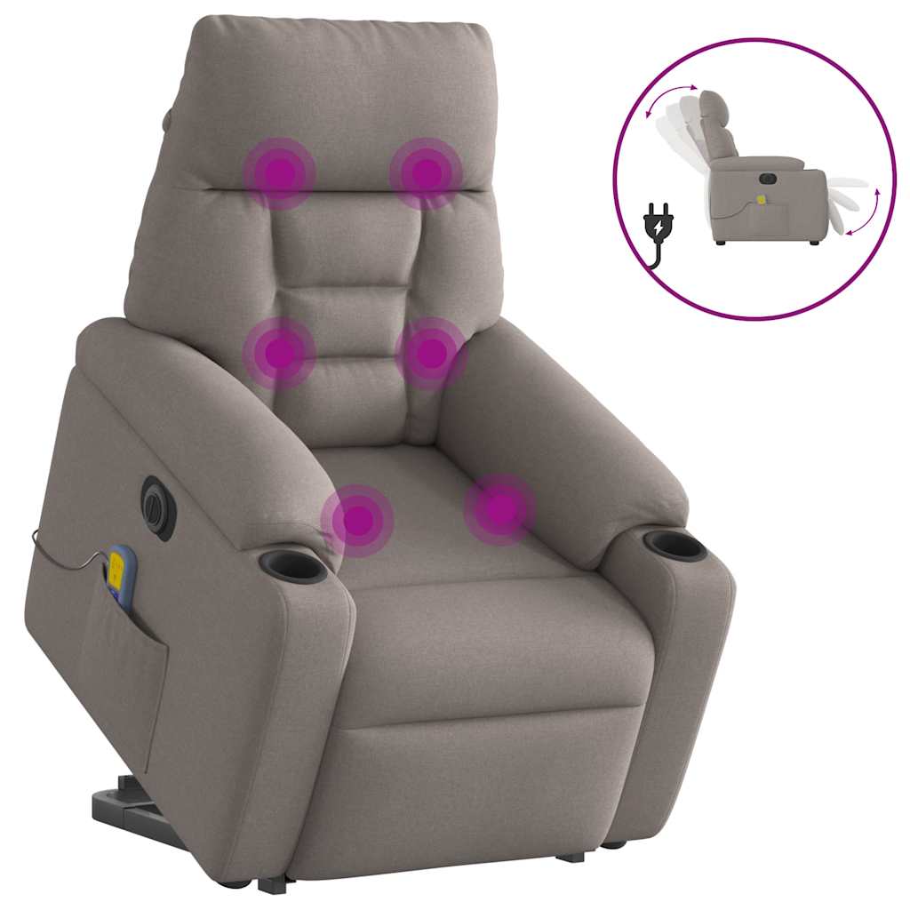 Sta-Op-Massagestoel Stof Taupe
