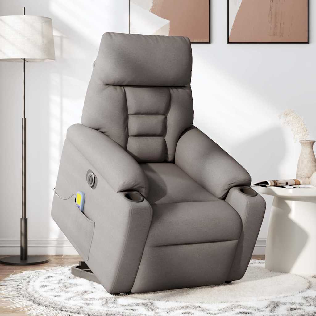 Sta-Op-Massagestoel Stof Taupe