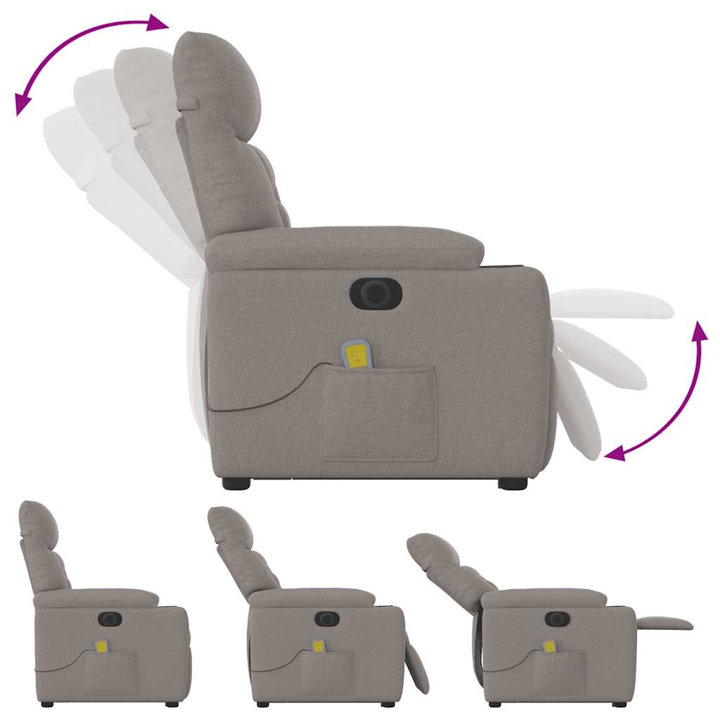 Sta-Op-Massagestoel Stof Taupe
