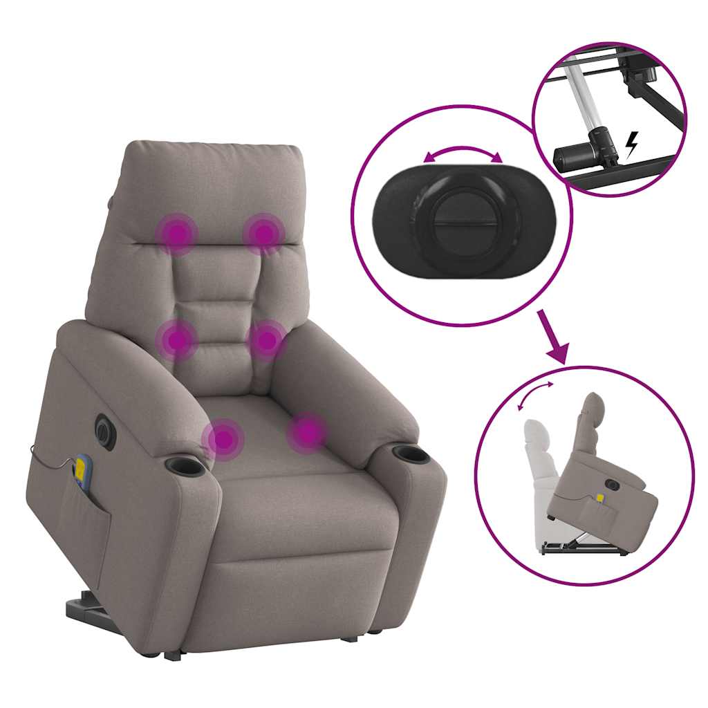 Sta-Op-Massagestoel Stof Taupe