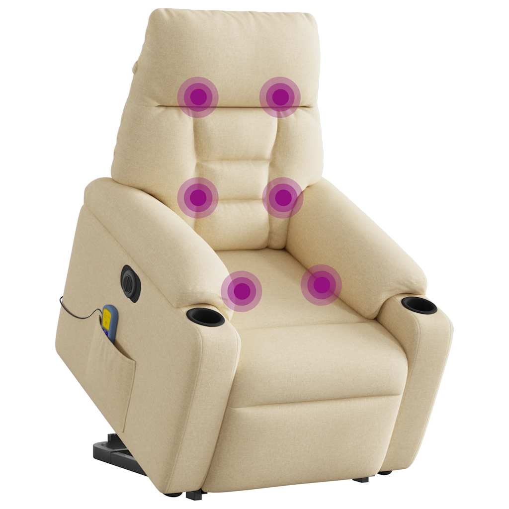 Sta-Op-Massagestoel Stof Kleurig Crème