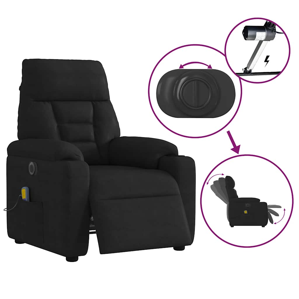 Massagestoel Microvezelstof Zwart