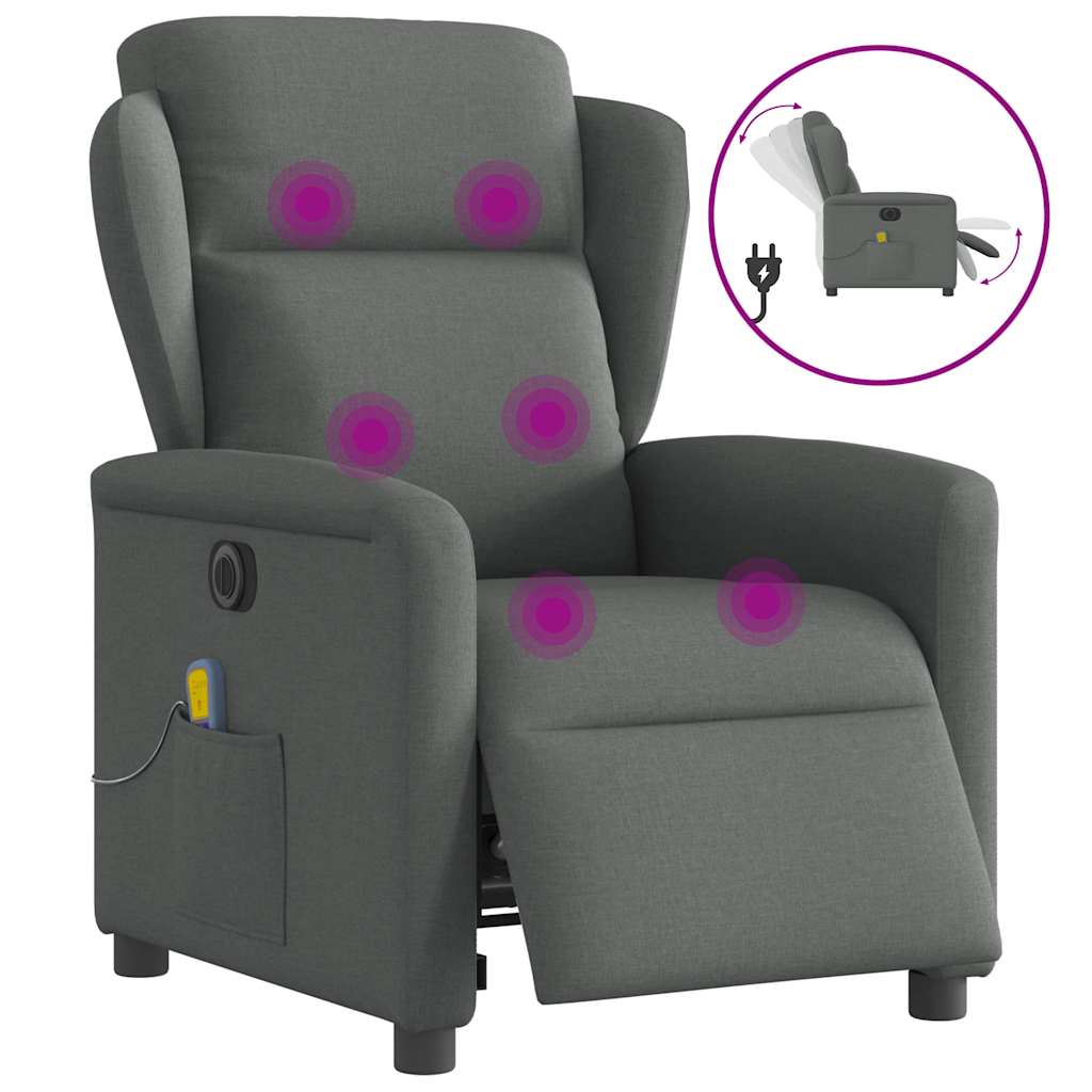 Massagestoel Stof Donkergrijs