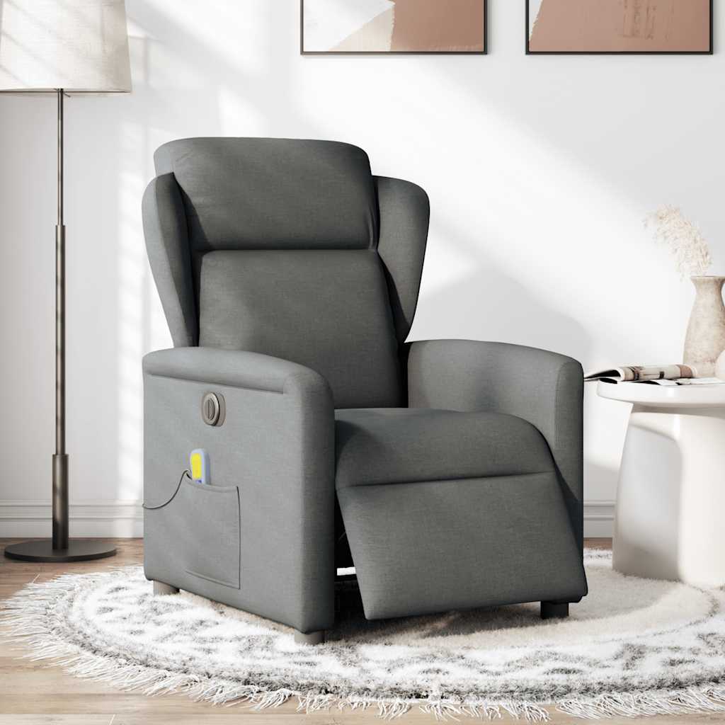 Massagestoel Stof Donkergrijs