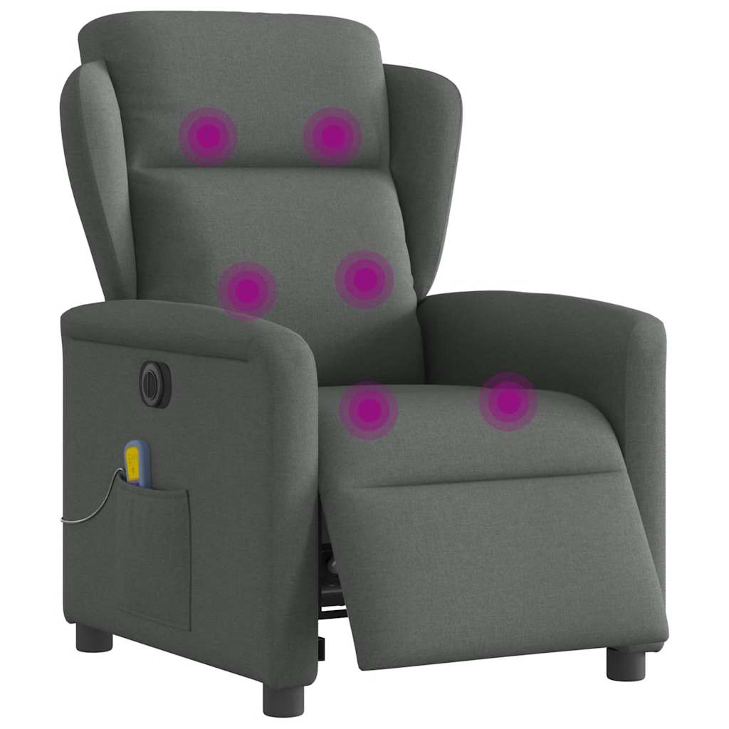 Massagestoel Stof Donkergrijs