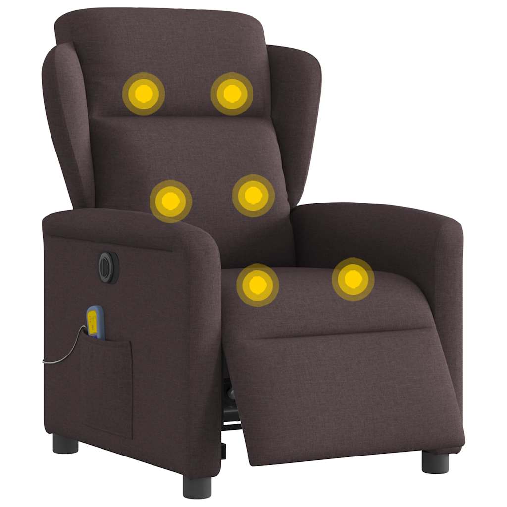 Massagestoel Stof Donkerbruin