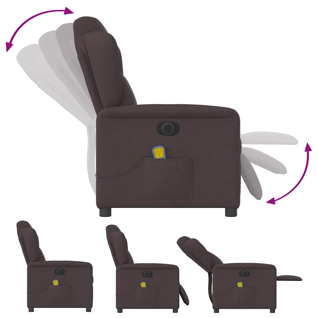 Massagestoel Stof Donkerbruin