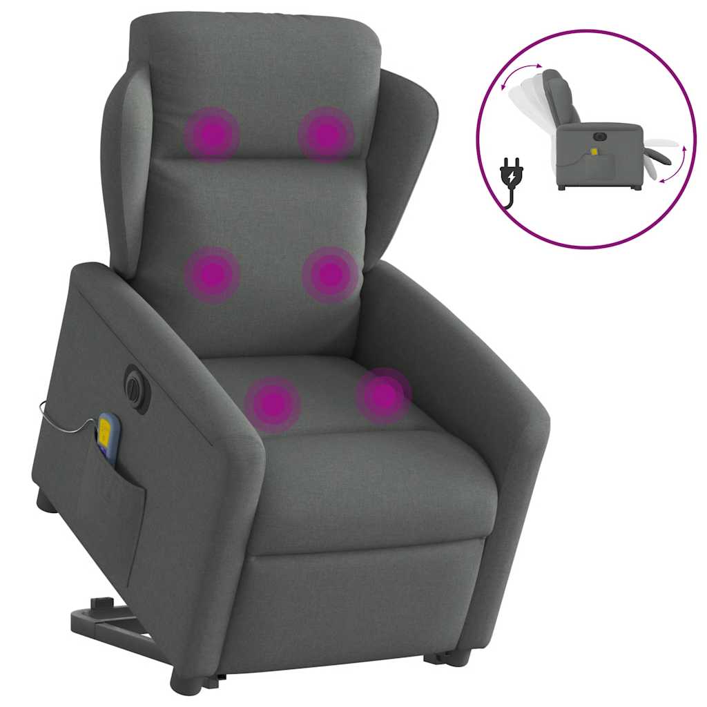 Sta-Op-Massagestoel Stof Donkergrijs
