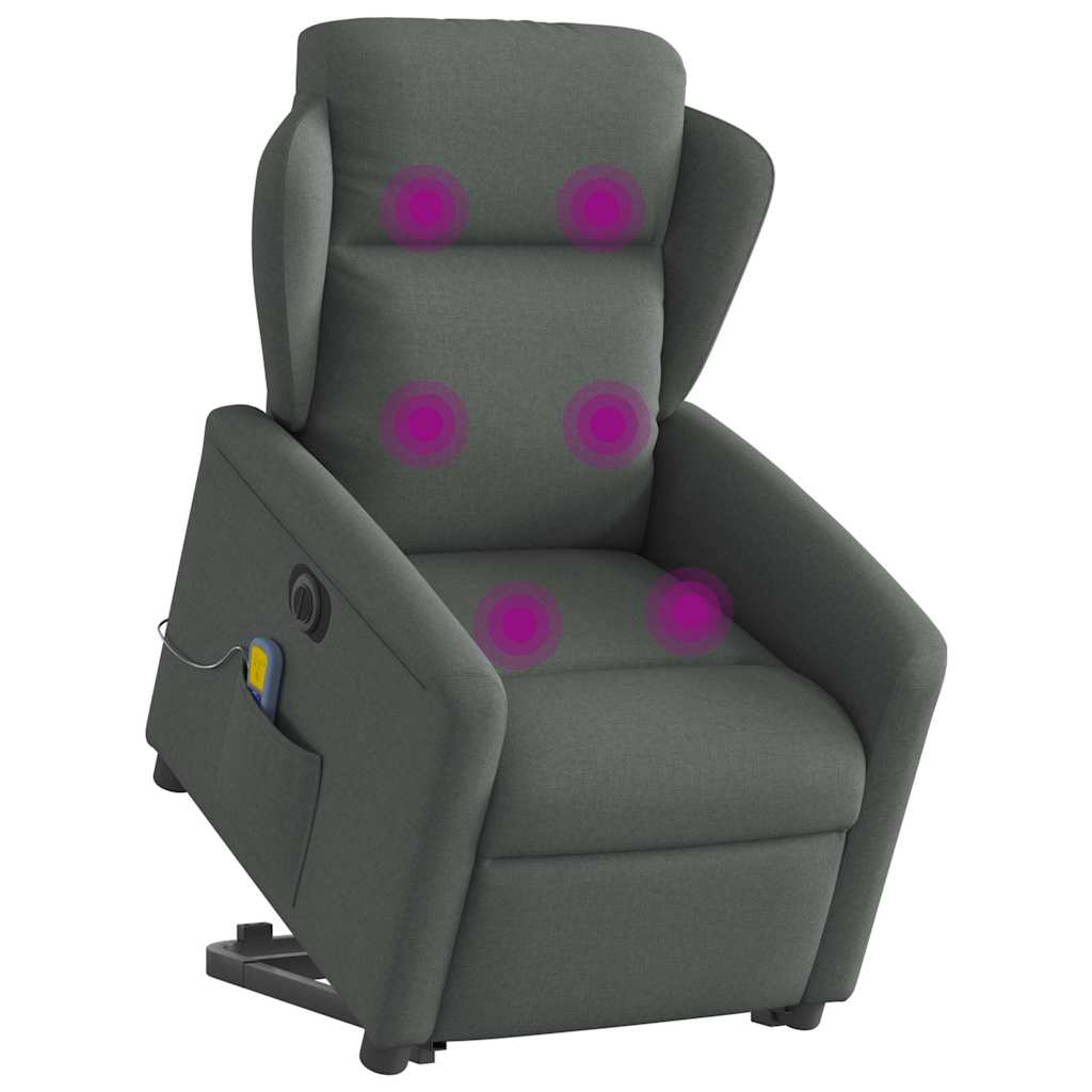 Sta-Op-Massagestoel Stof Donkergrijs