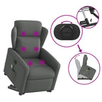 Sta-Op-Massagestoel Stof Donkergrijs