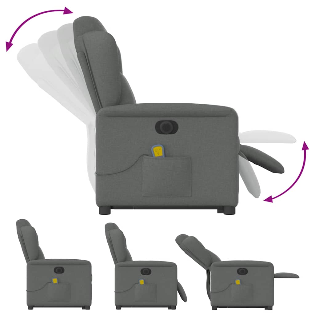 Sta-Op-Massagestoel Stof Donkergrijs