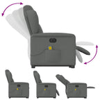 Sta-Op-Massagestoel Stof Donkergrijs