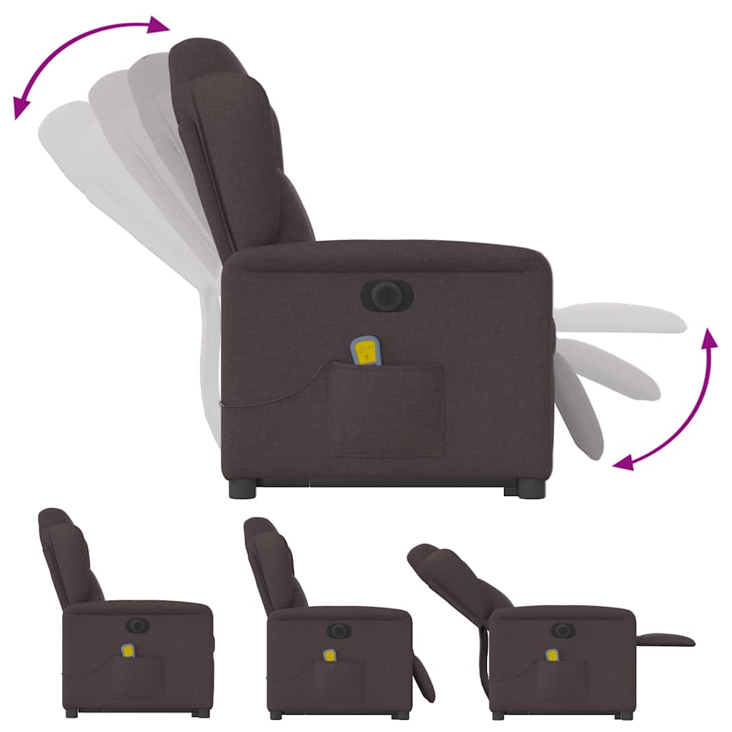 Sta-Op-Massagestoel Stof Donkerbruin