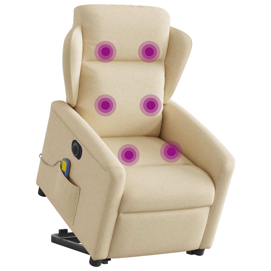 Sta-Op-Massagestoel Stof Kleurig Crème
