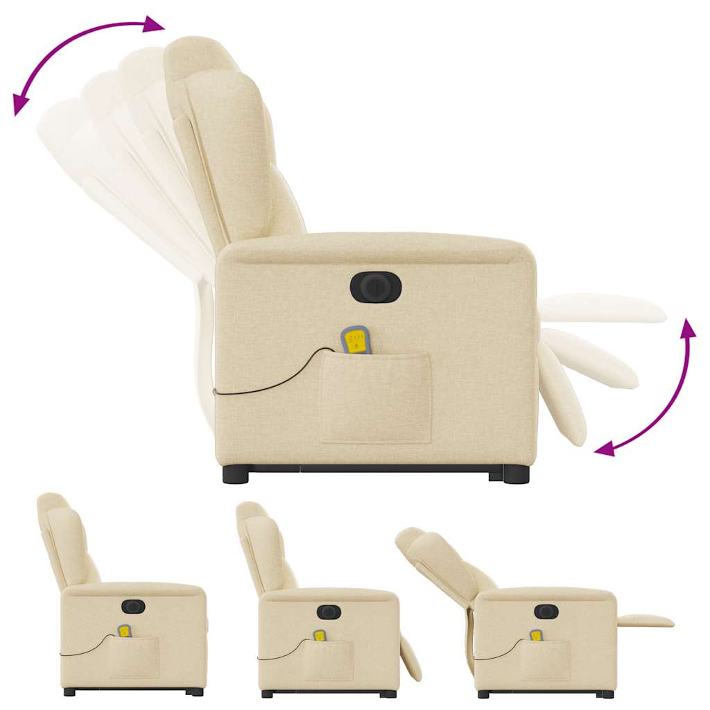 Sta-Op-Massagestoel Stof Kleurig Crème