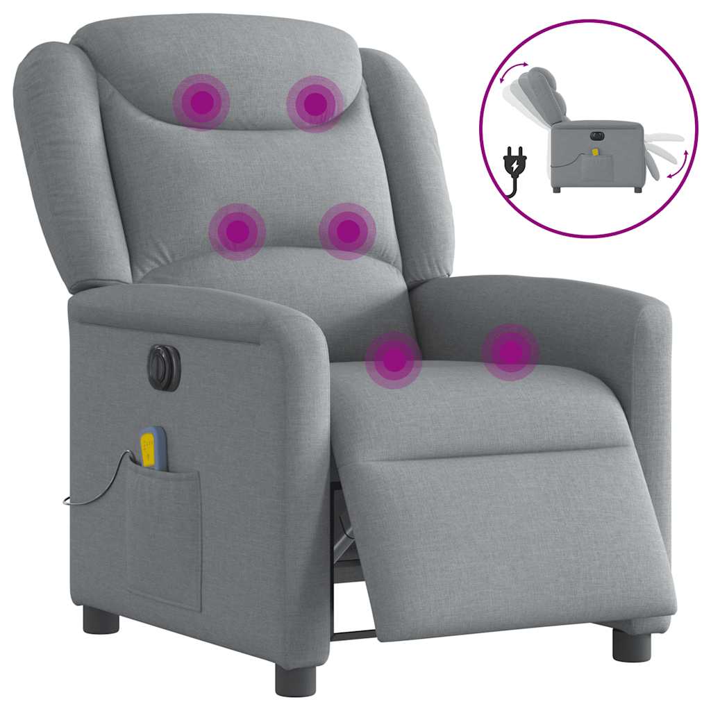 Massagestoel Stof Lichtgrijs