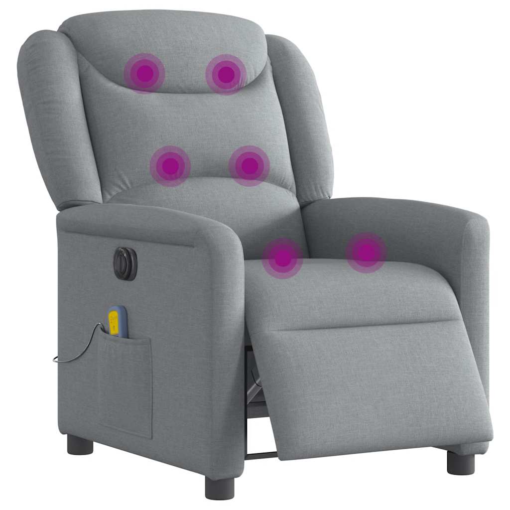 Massagestoel Stof Lichtgrijs