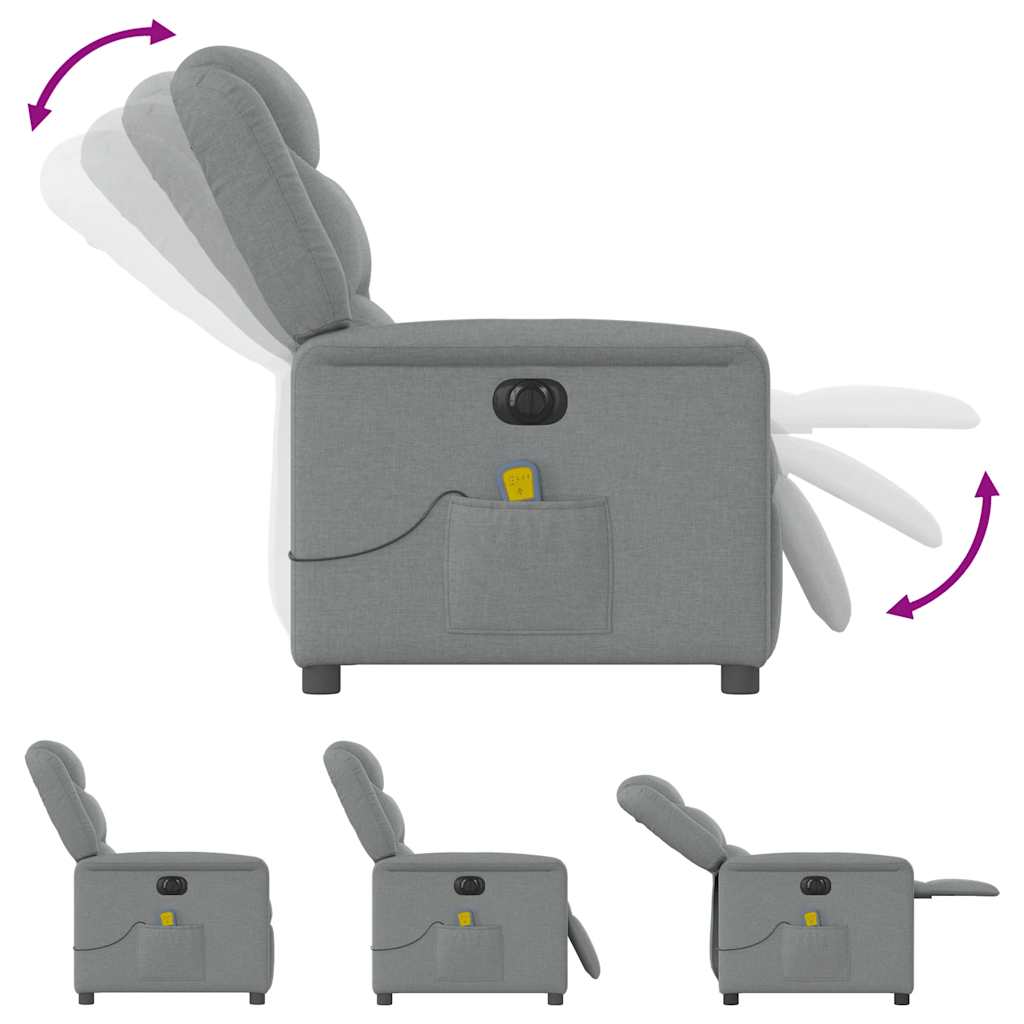 Massagestoel Stof Lichtgrijs