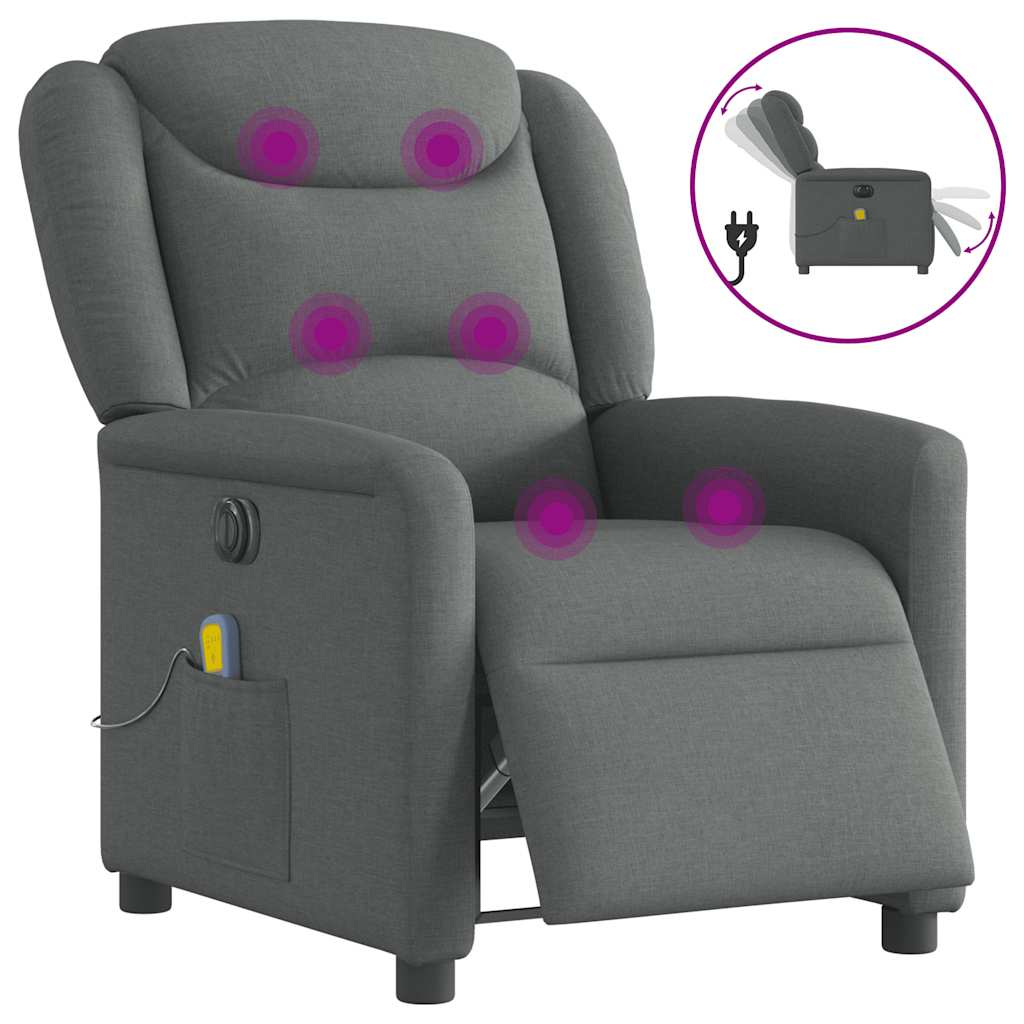 Massagestoel Stof Donkergrijs