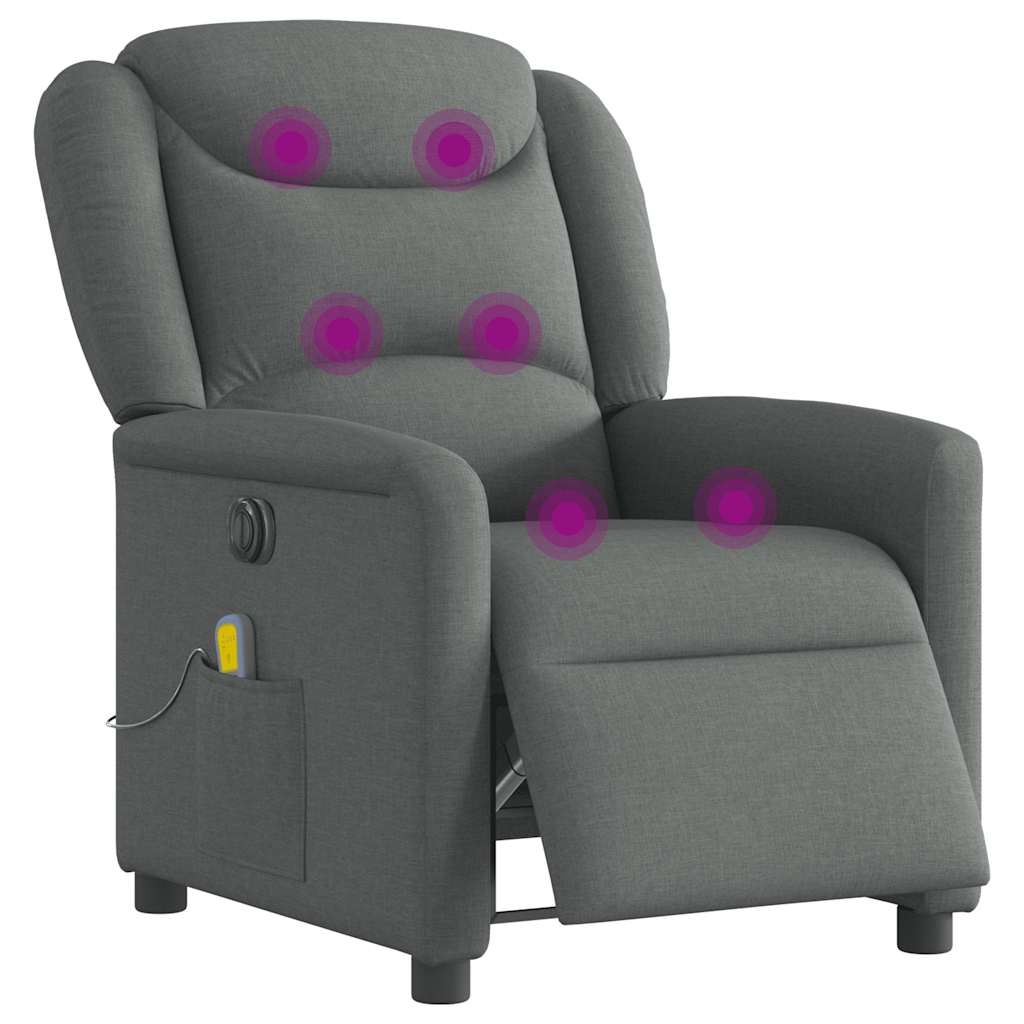 Massagestoel Stof Donkergrijs